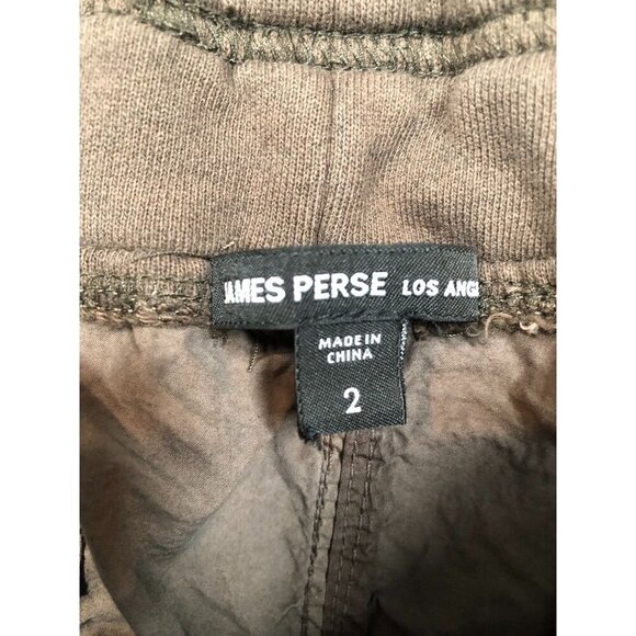 James Perse Mixed Media Pants WPR1835 Taupe Brown Drawstring Joggers Women's 2 - Picture 9 of 11